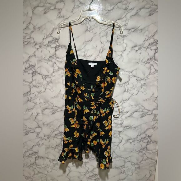 Topshop floral wrap strappy mini dress in multi - Picture 6 of 11